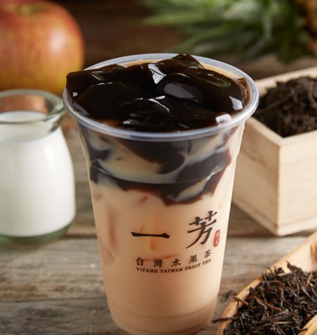 一芳仙草凍鮮奶茶(中杯)