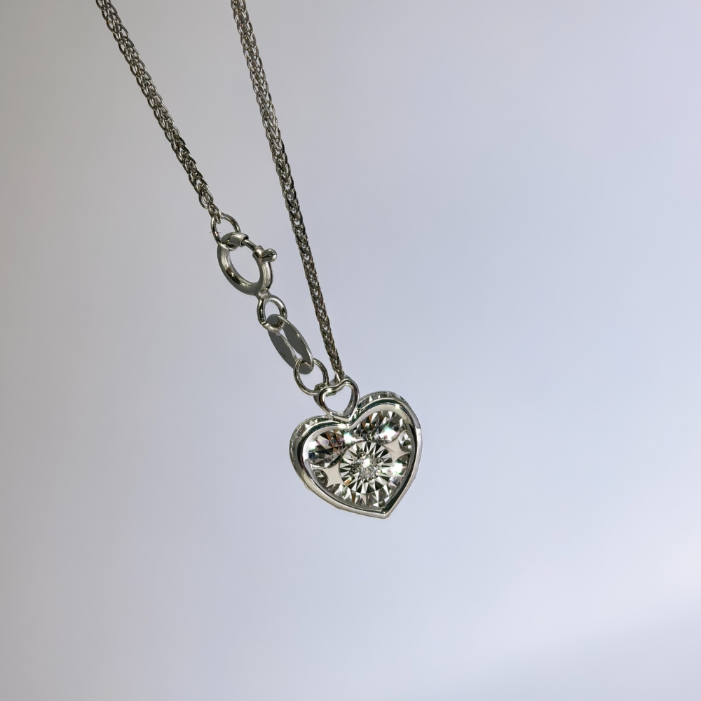 0212 CTM 直播尊享 : 金鑽坊 18K白色黃金鑽石吊咀 配 925純銀頸鏈 