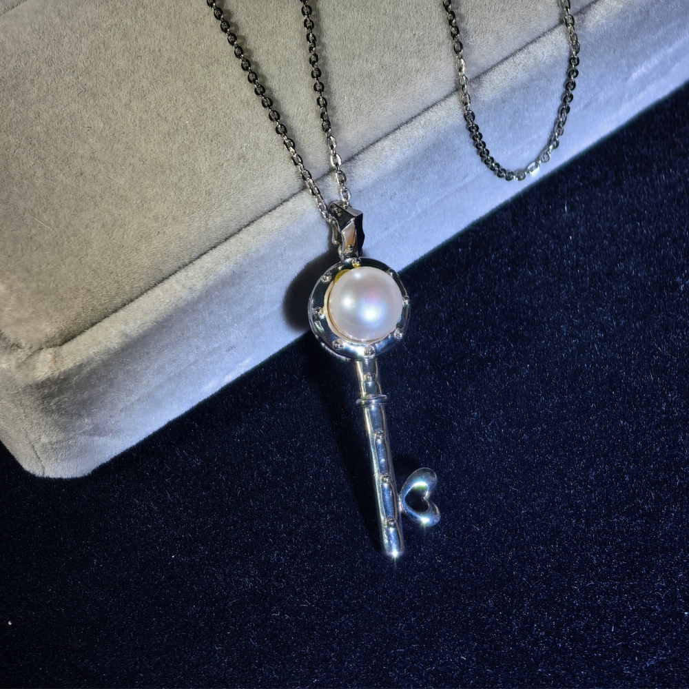 0212 CTM 直播尊享 : 金鑽坊 925純銀珍珠鎖匙