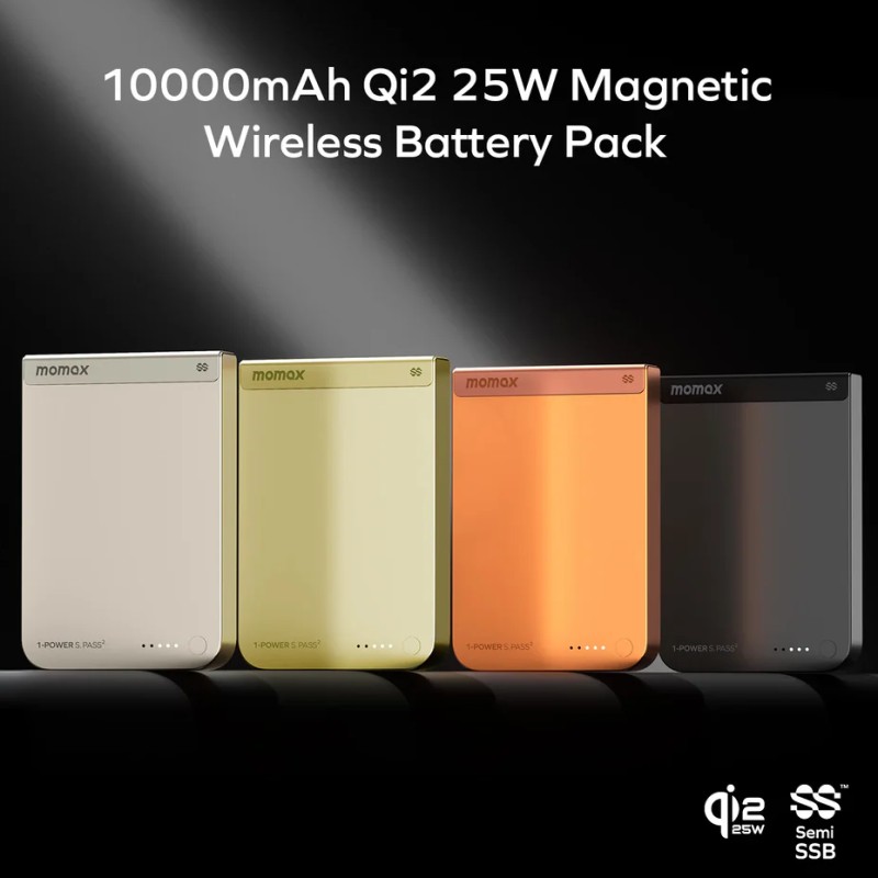 「尊壹會」尊享:Momax 1-Power S.Pass² 10,000mAh 半固態磁吸流動電源