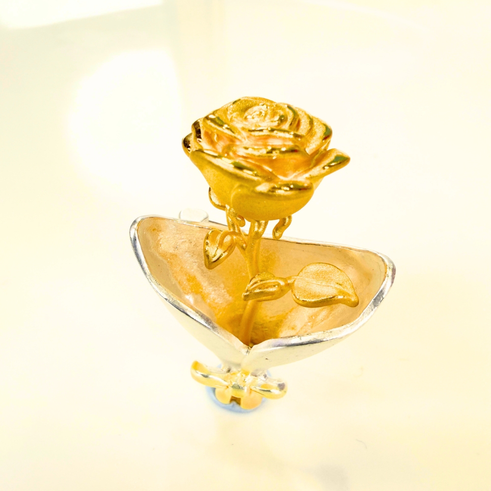 0507 CTM 直播尊享 : 金鑽坊 999.9千足金3D玫瑰花