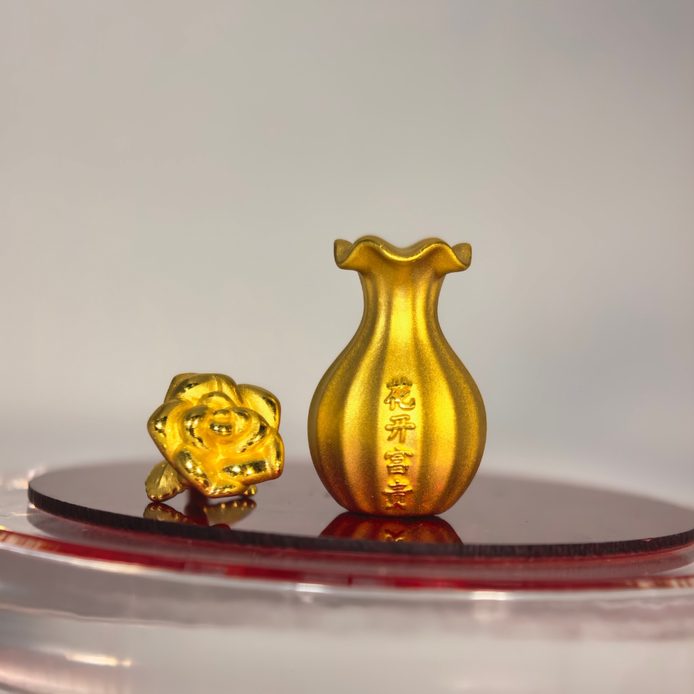 0507 CTM 直播尊享 : 金鑽坊 999.9 千足硬金花樽
