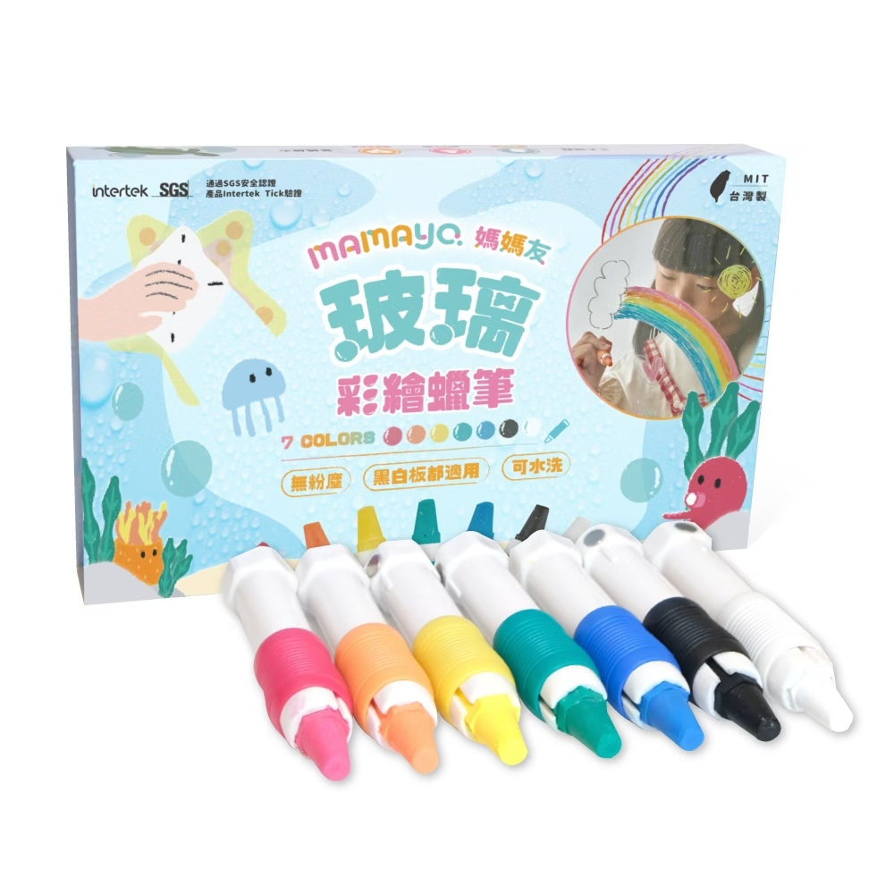 0702 直播尊享 : Mamayo 玻璃蠟筆七色組