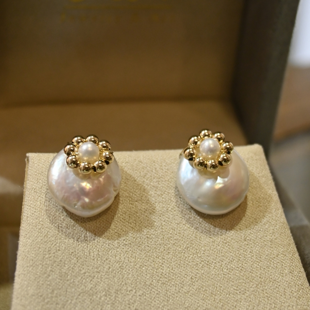 0730 直播尊享 : Cloe Jewelry 14K包金淡水珍珠耳環
