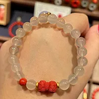 天然瑪瑙真朱砂手串